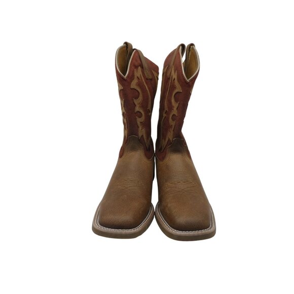 Laredo Men's 10" Cowboy Square Toe Leather Western Boots Brown/Rust Size 9D - Picture 2 of 8
